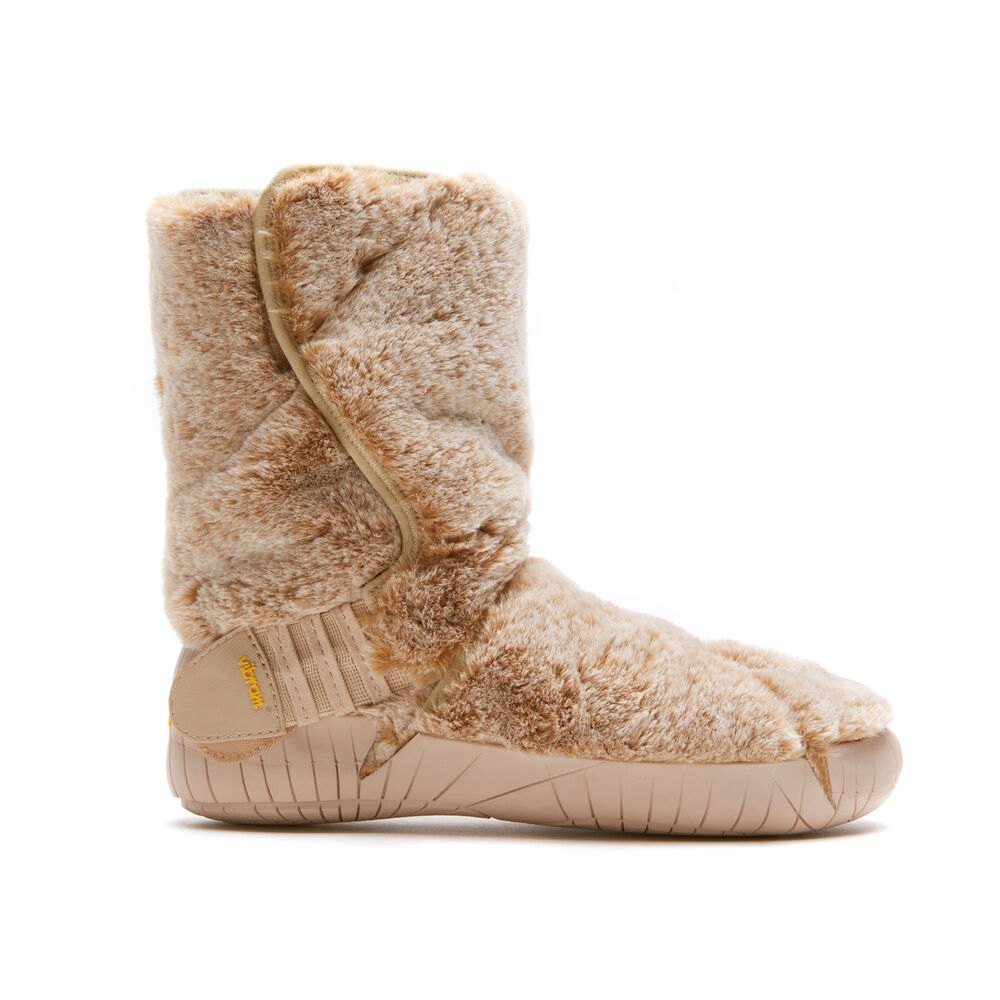 Vibram Furoshiki Womens Boots - Beige - Lapland Mid - 73421-FZNP